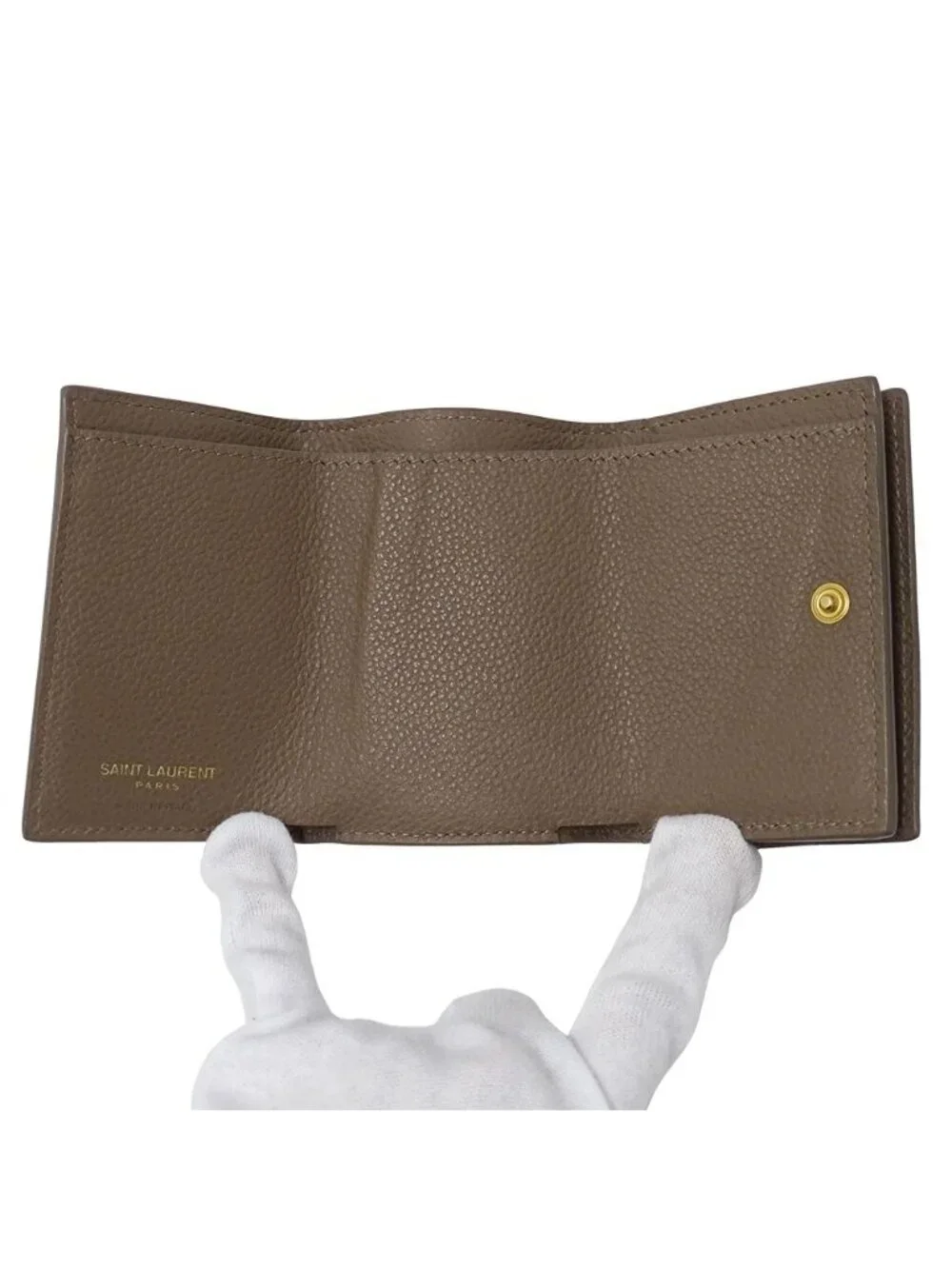 Saint Laurent Wallet Trifold Leather Top Logo Mini Small - Picture 4 of 13
